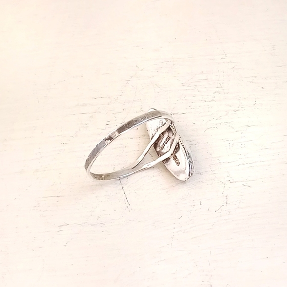 VTG Sterling Silver Black Stone Ring - Picture 9 of 10